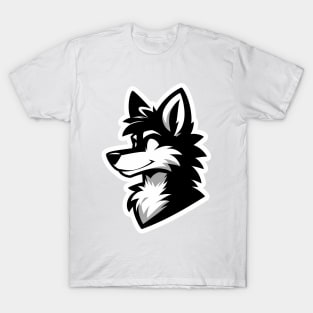 Simple Anthro Furry Wolf Silhouette V2 T-Shirt